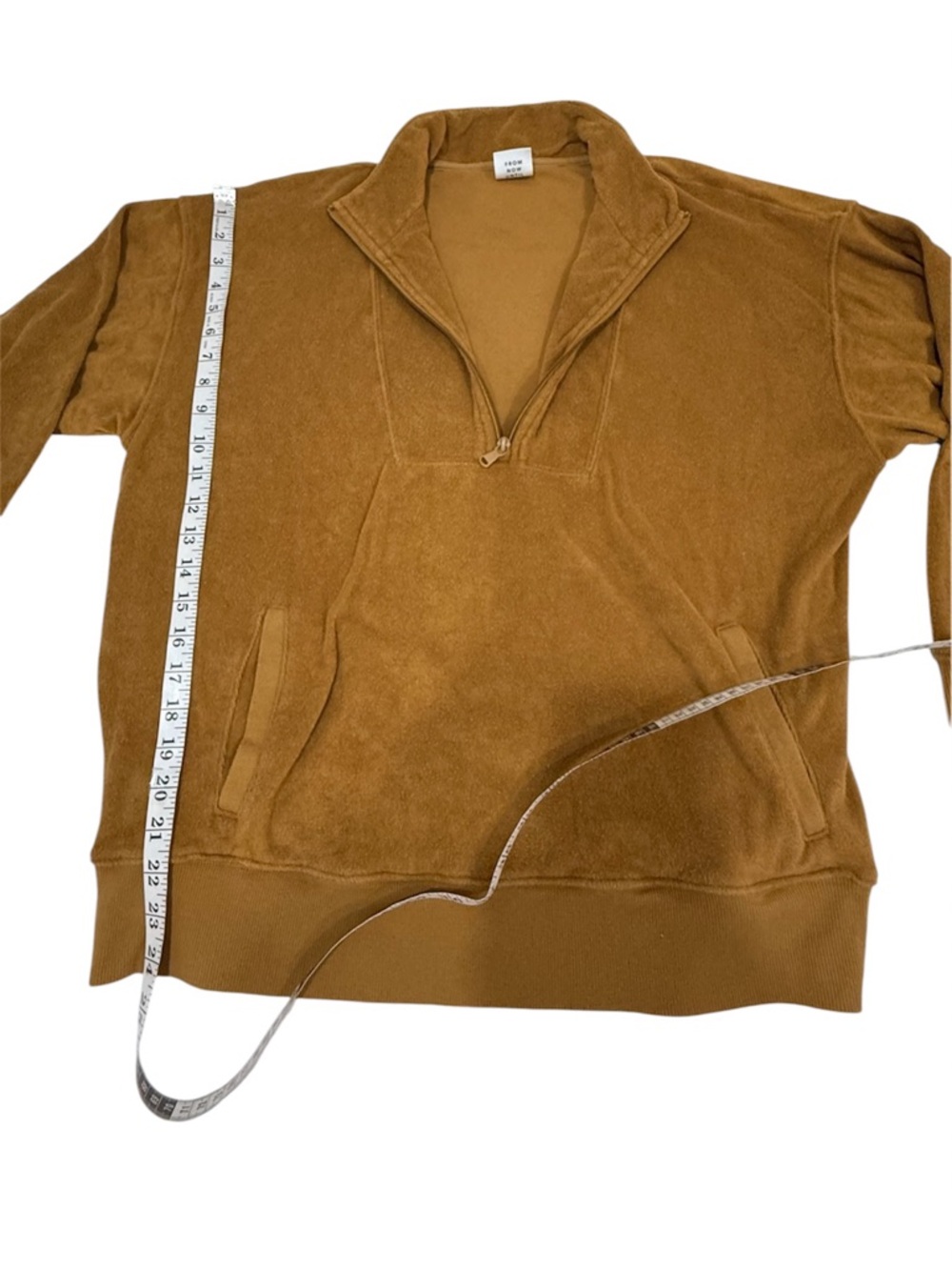 Offline by Aerie terry cloth Quarter-Zip Pullover in Chestnut Brown size L - Picture 4 of 8